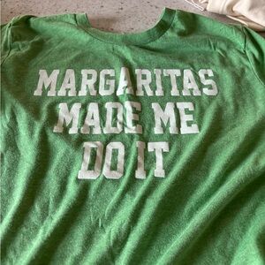 Green Graphic Tee with White Text